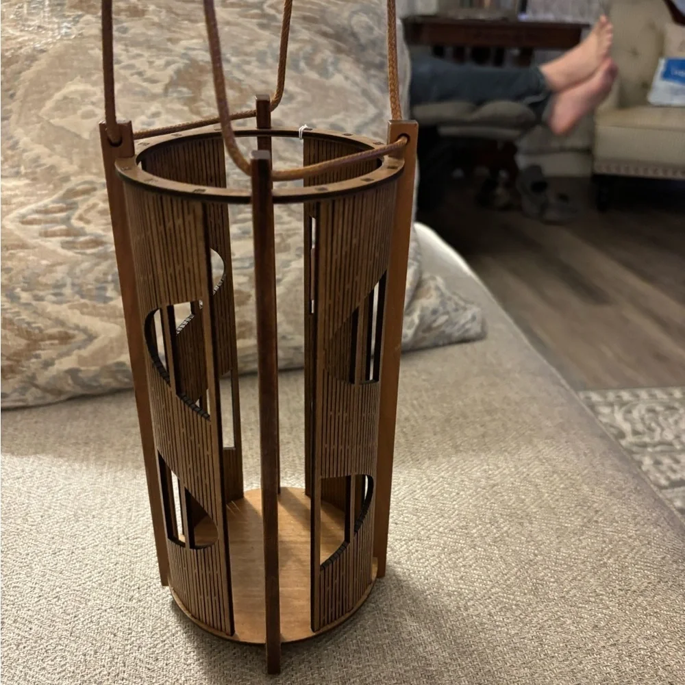 Behrens Laser Craft  Wooden Wine Bottle Holder Cherry Wood